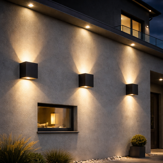 Modern Wedge Outdoor Wall Light – Warm / Cool White