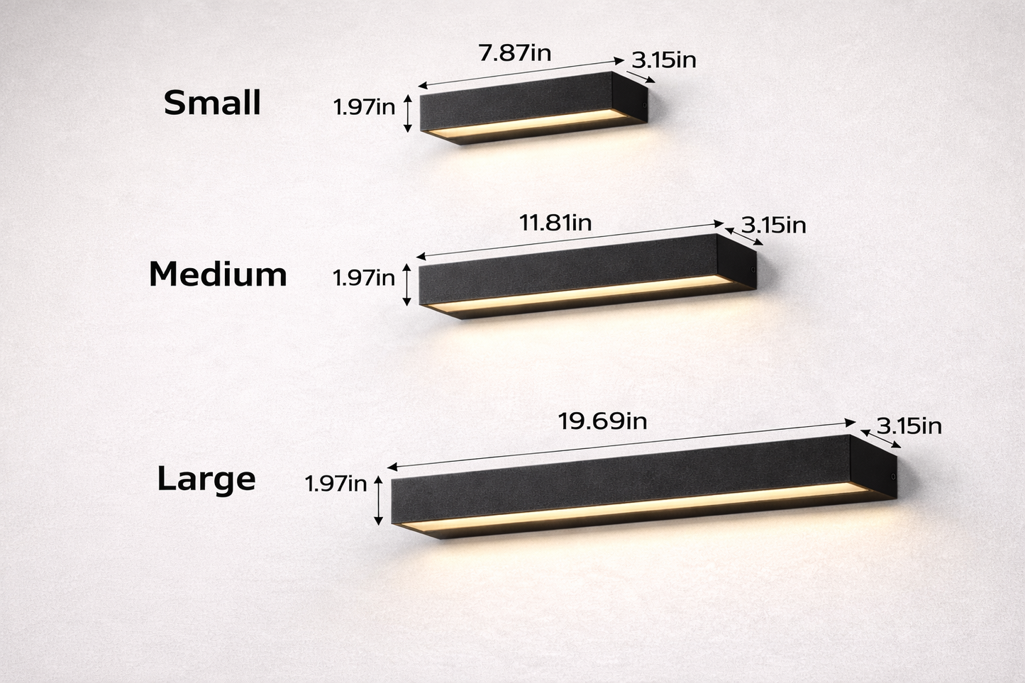 Modern Linear Outdoor LED Wall Sconce – Waterproof Architectural Strip Light for Exterior Walls (Warm/Cool White)