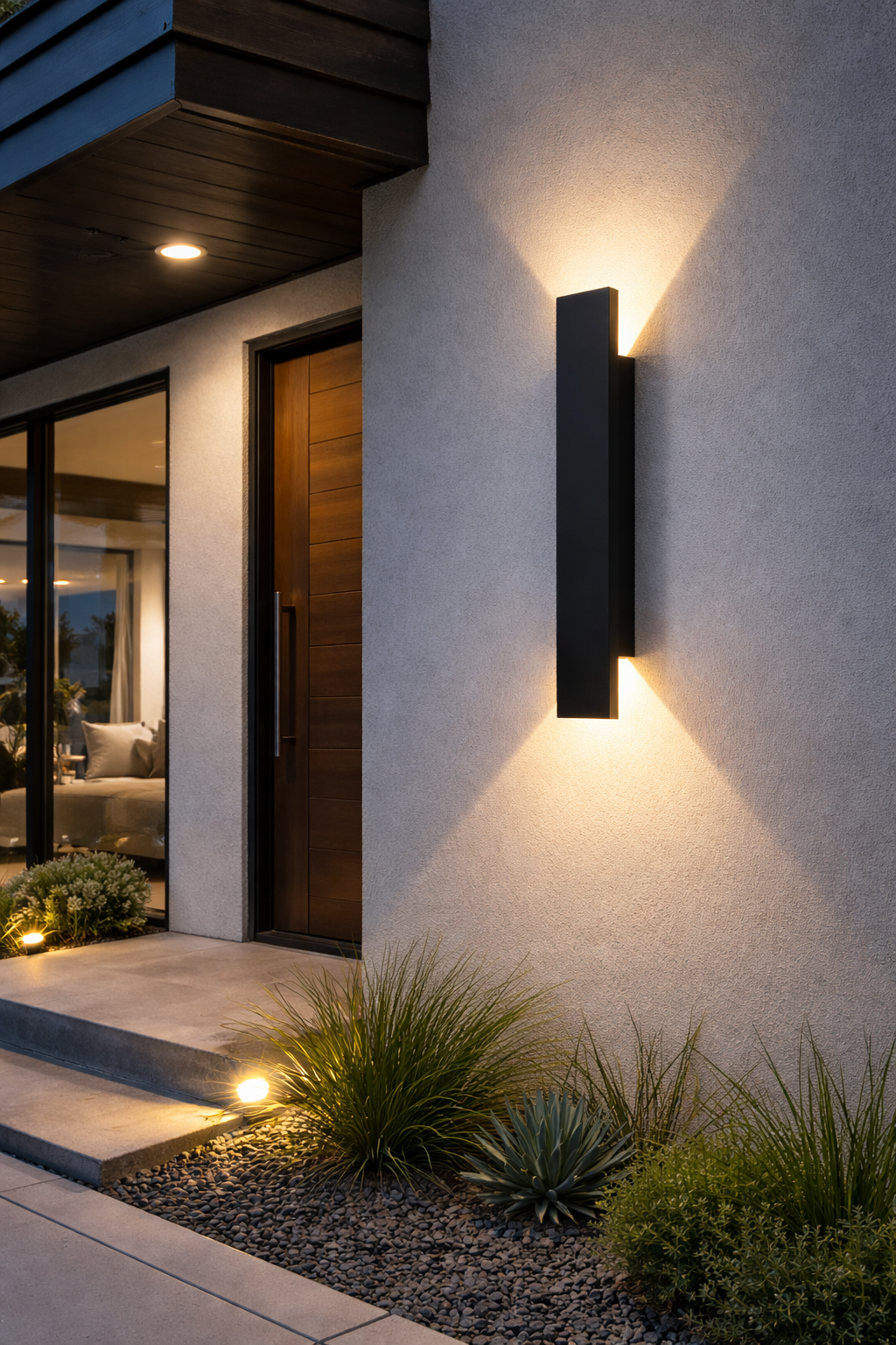 Modern Vertical LED Outdoor Wall Light – Up & Down Beam, Waterproof IP65, Warm or Cool White