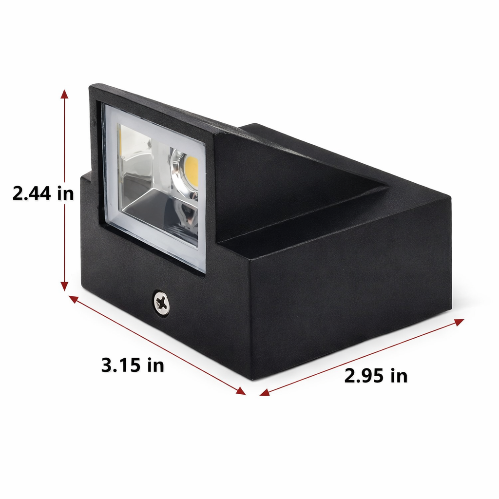 Modern Outdoor Wedge LED Wall Light – IP65 Waterproof Aluminum Sconce (5W Hardwired)