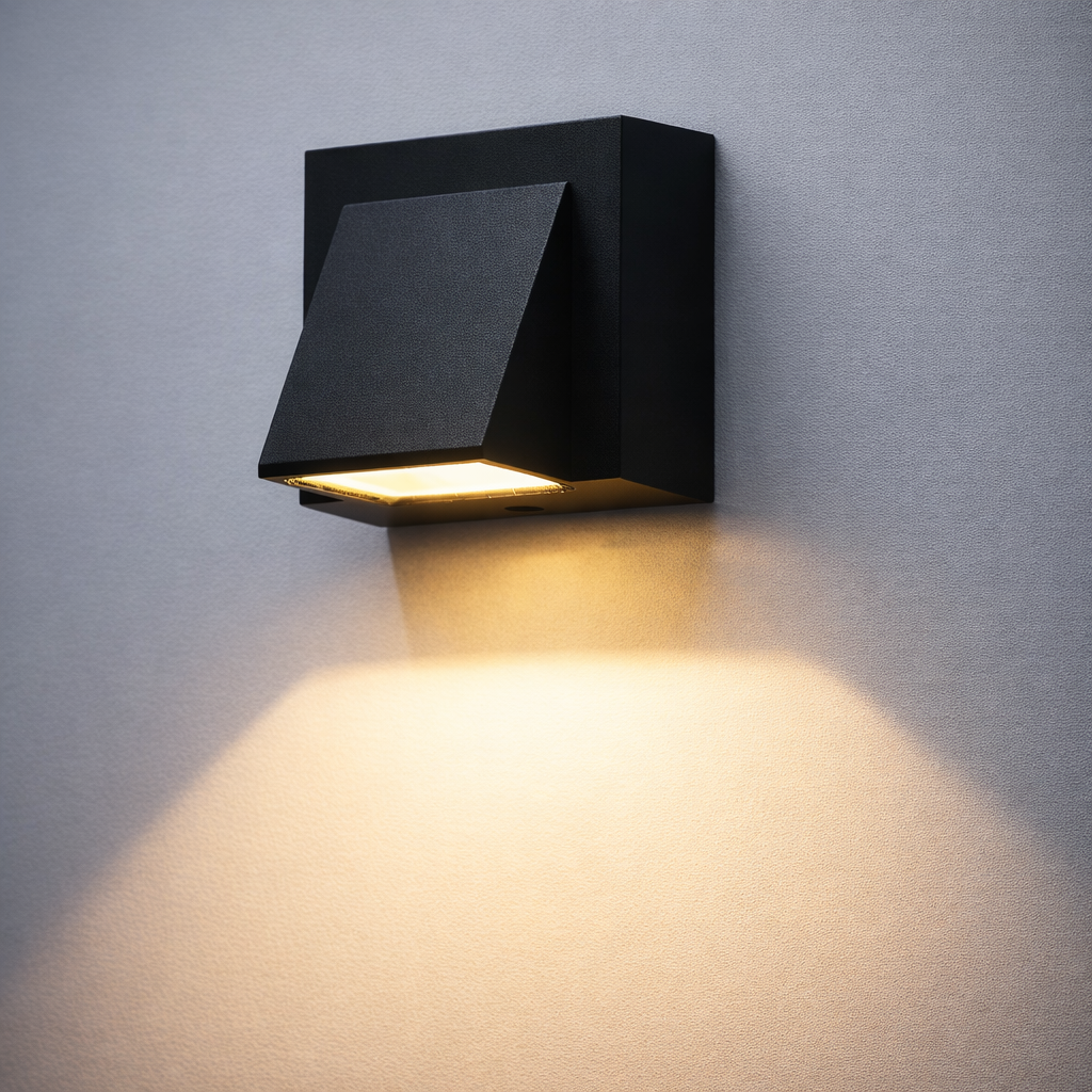 Modern Outdoor Wedge LED Wall Light – IP65 Waterproof Aluminum Sconce (5W Hardwired)