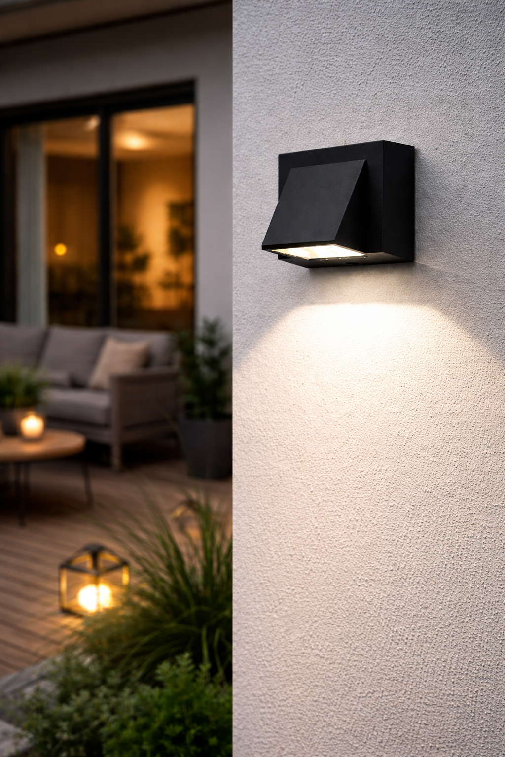 Modern Outdoor Wedge LED Wall Light – IP65 Waterproof Aluminum Sconce (5W Hardwired)