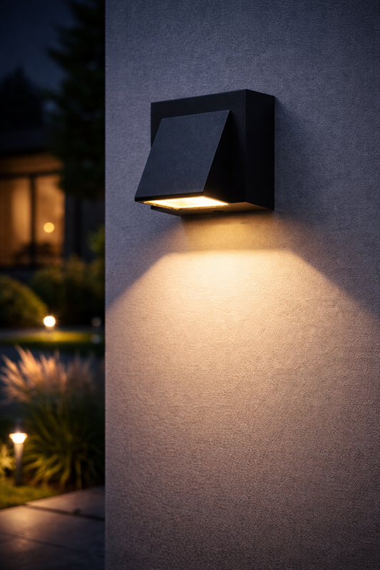 Modern Outdoor Wedge LED Wall Light – IP65 Waterproof Aluminum Sconce (5W Hardwired)