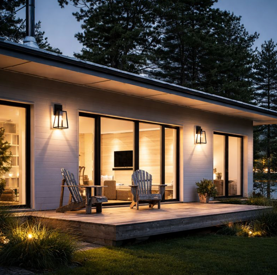 Retro Loft Outdoor Wall Lantern – Matte Black Porch Sconce